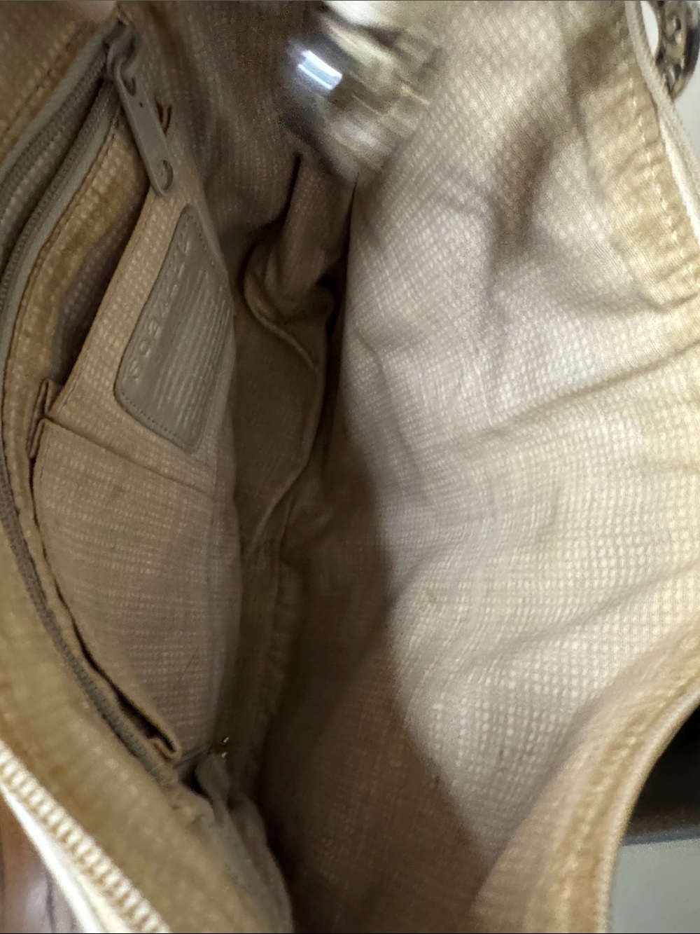 Brighton Cream Pebbled Leather Hobo with Braided Strap and Tassel - Picture 5 of 6
